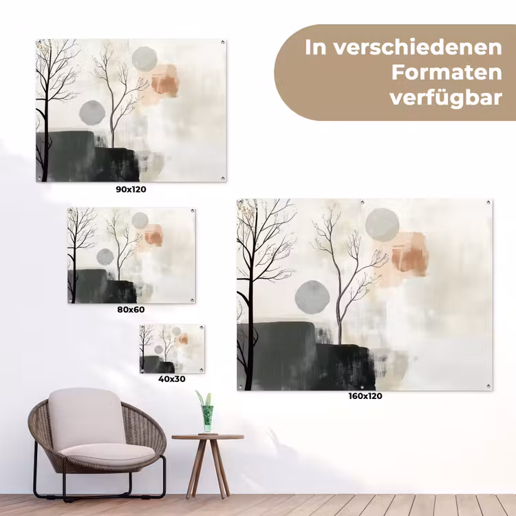 Wabi sabi - Beige - Plant tuinposter los doek klein -Xsfeer9_DE