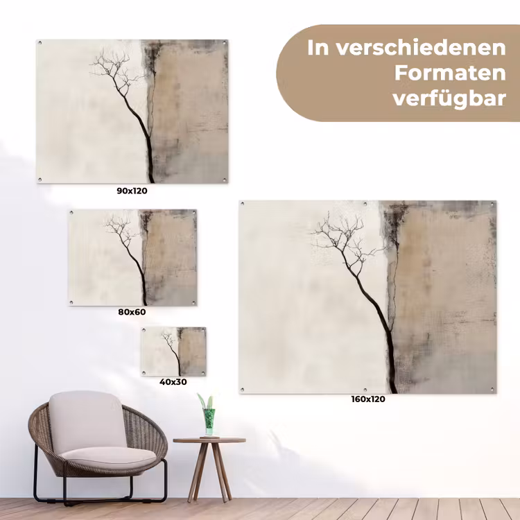 Wabi sabi - Plant - Beige tuinposter los doek klein -Xsfeer9_DE