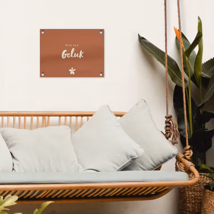 Pluk het Geluk tuinposter los doek klein -sfeer7