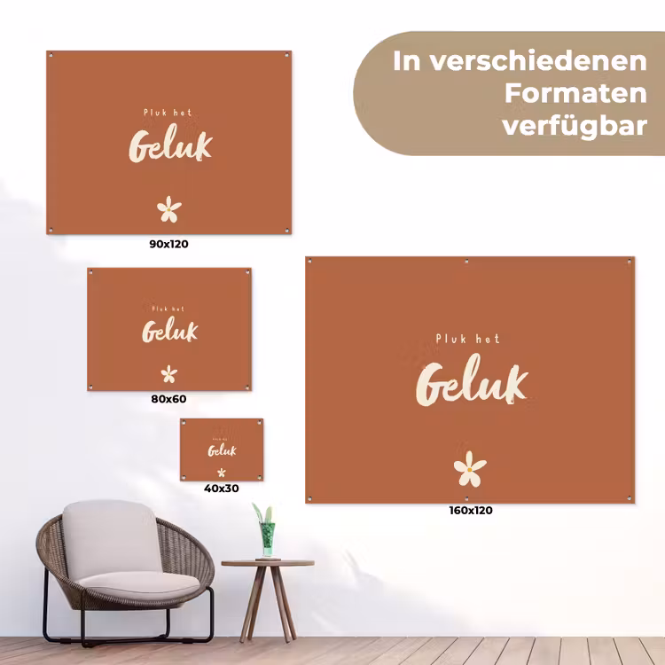 Pluk het Geluk tuinposter los doek klein -Xsfeer9_DE