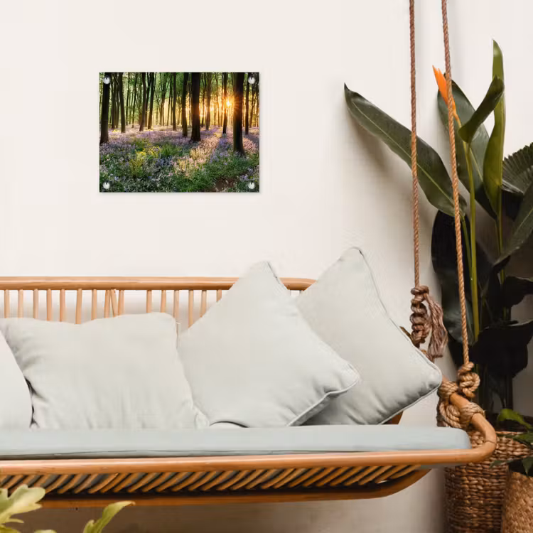 Bos - Bloemen - Lavendel - Zon - Paars - Natuur tuinposter los doek klein -sfeer7