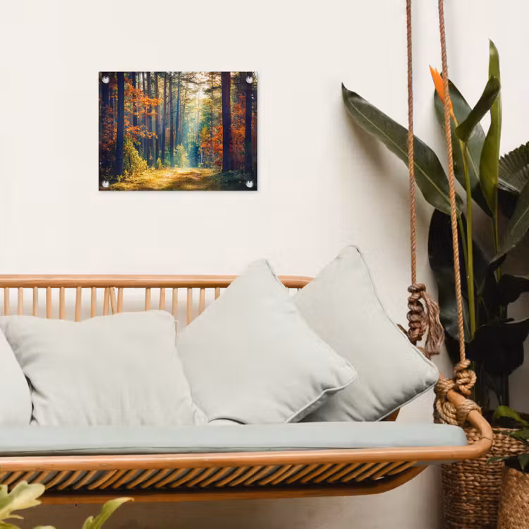 Bos - Zon - Natuur - Herfst tuinposter los doek klein -sfeer7
