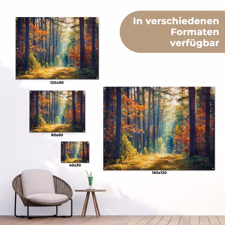 Bos - Zon - Natuur - Herfst tuinposter los doek klein -Xsfeer9_DE