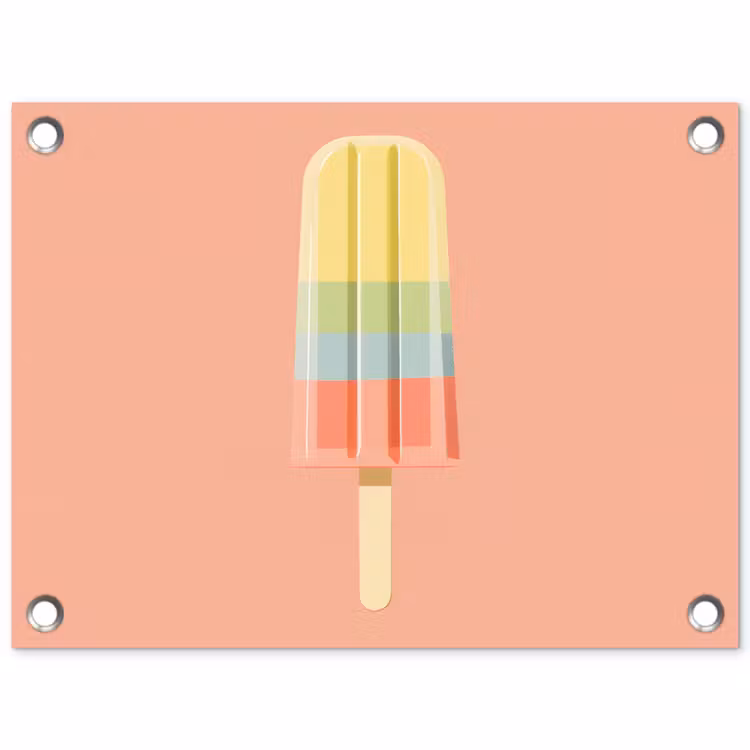 Waterijsje - Pasteltinten - Minimalistisch tuinposter los doek klein -3d