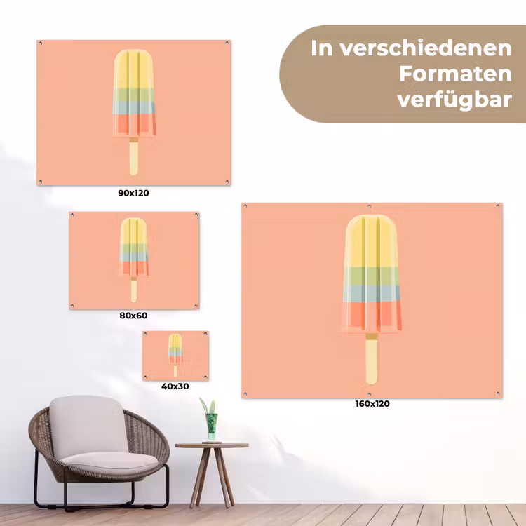 Waterijsje - Pasteltinten - Minimalistisch tuinposter los doek klein -Xsfeer9_DE