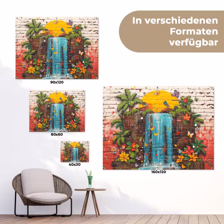 Waterval in Straatkunst tuinposter los doek klein -Xsfeer9_DE