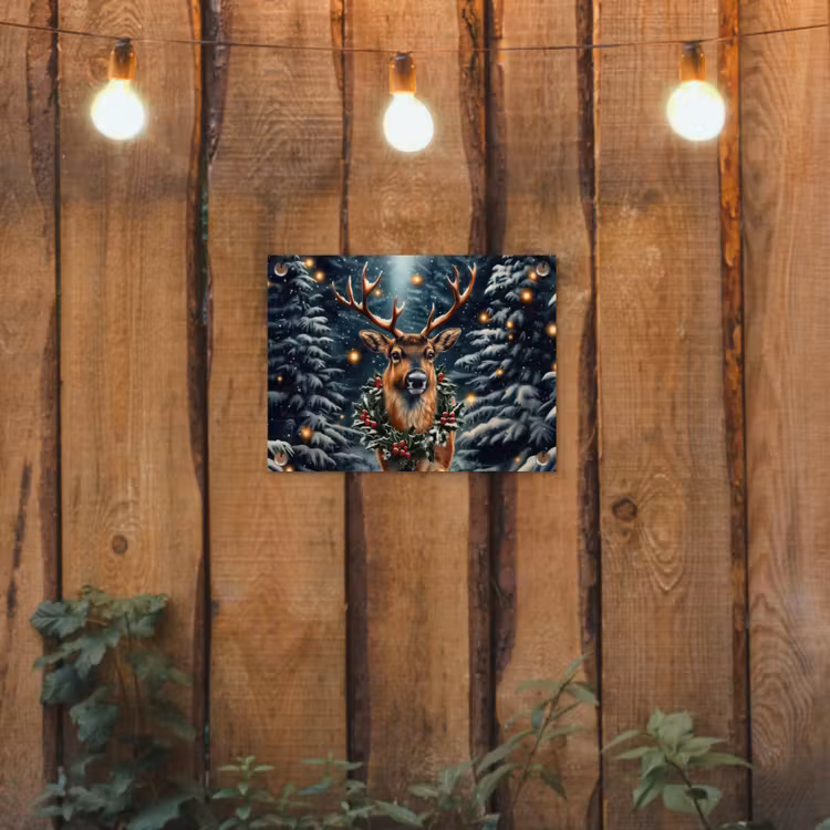 Kerst - Magie - Bos - Kleurrijk tuinposter los doek klein -sfeer1