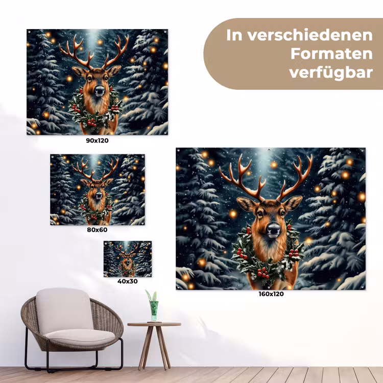 Kerst - Magie - Bos - Kleurrijk tuinposter los doek klein -Xsfeer9_DE
