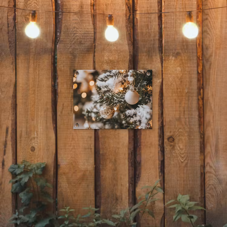 Kerst - Kerstboom - Winter - Binnen - Sneeuw tuinposter los doek klein -sfeer1
