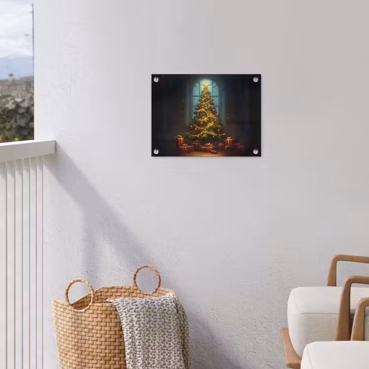 Kerstboom - Cadeau - Kerst - Winter tuinposter los doek klein -sfeer8
