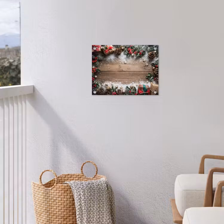 Kerstdecoratie - Geschenken - Hout - Veelkleurig tuinposter los doek klein -sfeer8