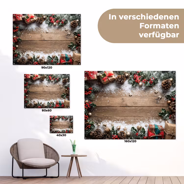 Kerstdecoratie - Geschenken - Hout - Veelkleurig tuinposter los doek klein -Xsfeer9_DE