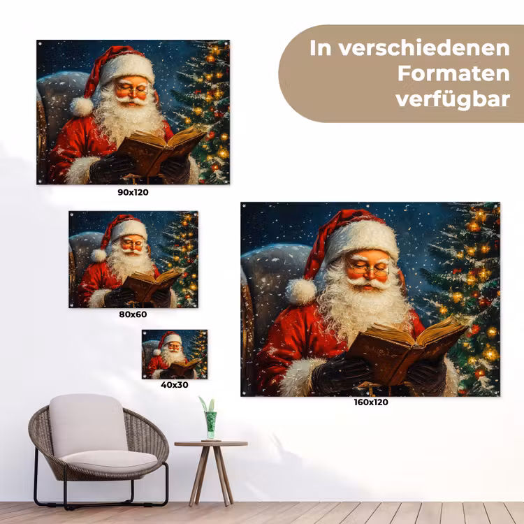Kerstman - Kerst - Winter - Kerstboom tuinposter los doek klein -Xsfeer9_DE