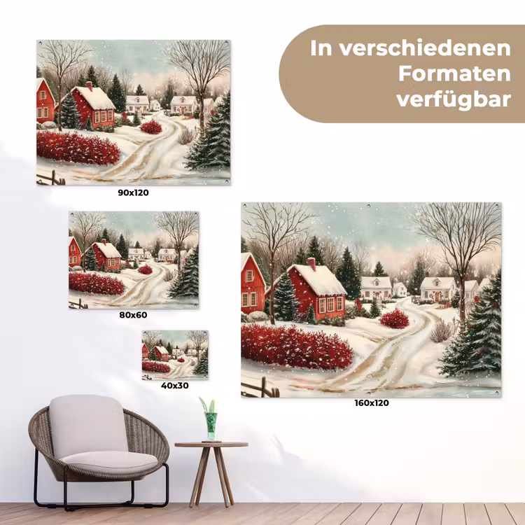 Kerstsfeer - Landelijk - Rood tuinposter los doek klein -Xsfeer9_DE