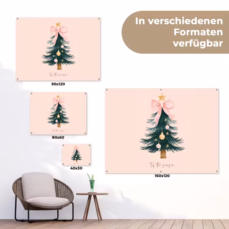 Christmas Season - Kerst - Kerstboom - Roze tuinposter los doek klein -Xsfeer9_DE