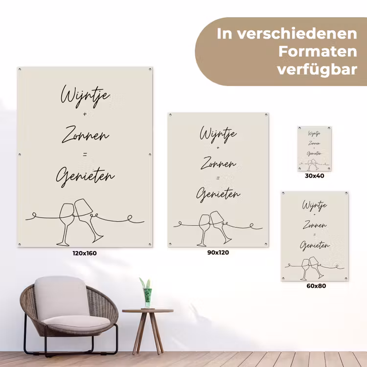 Wijn en Zonnen tuinposter los doek klein -Xsfeer9_DE