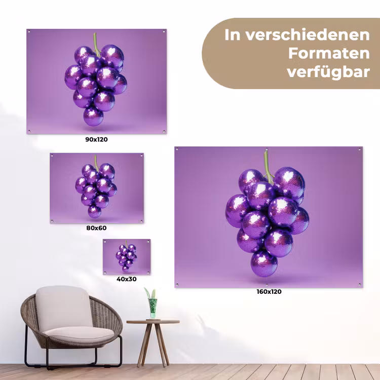 Druif - Disco - Glitter - Paars tuinposter los doek klein -Xsfeer9_DE