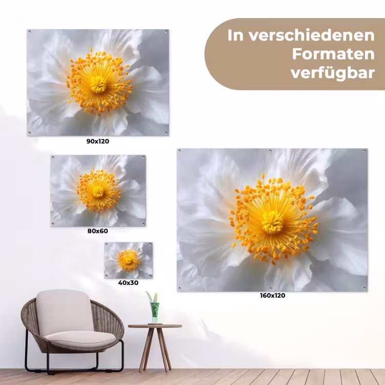 Wit - Bloem - Elegant tuinposter los doek klein -Xsfeer9_DE