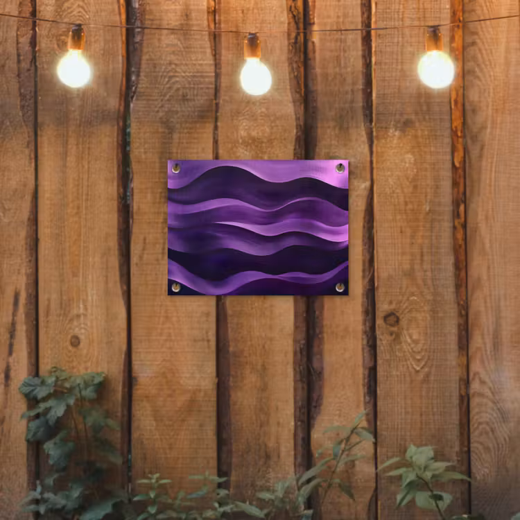 Golven - Abstract - Paars tuinposter los doek klein -sfeer1