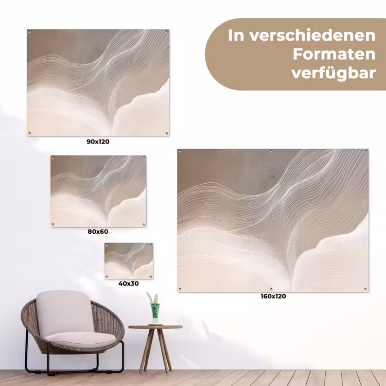 Golvende lijnen - Luchtstromen - Harmonieus tuinposter los doek klein -Xsfeer9_DE