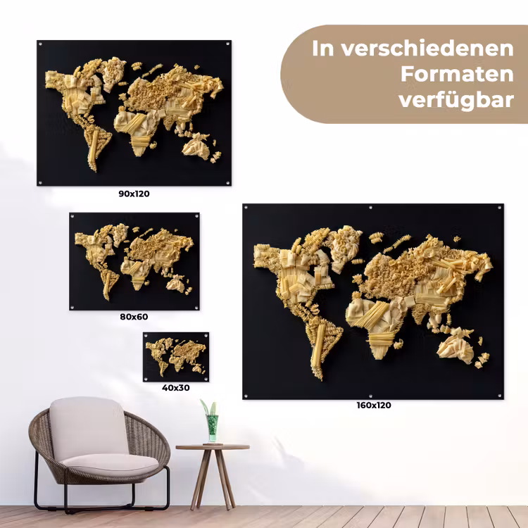 Wereldkaart - Specerijen - Kleurrijk tuinposter los doek klein -Xsfeer9_DE