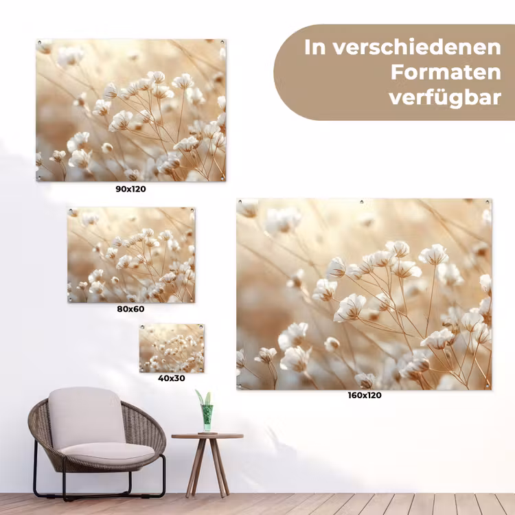 Wilde - Bloemen - Wit tuinposter los doek klein -Xsfeer9_DE