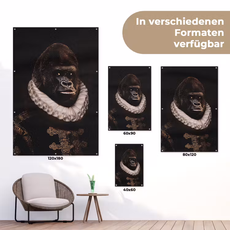 Willem van Oranje - Adriaen Thomasz - Aap tuinposter los doek klein -Xsfeer9_DE