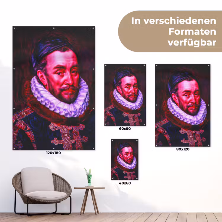 Willem van Oranje - Adriaen Thomasz - Oude meesters tuinposter los doek klein -Xsfeer9_DE