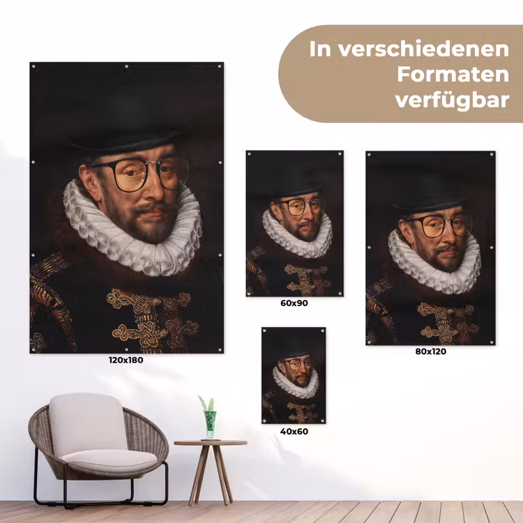 Willem van Oranje - Adriaen Thomasz - Bril tuinposter los doek klein -Xsfeer9_DE