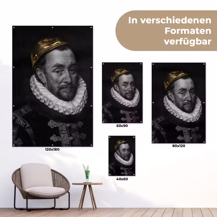 Willem van Oranje - Adriaen Thomasz - Goud tuinposter los doek klein -Xsfeer9_DE