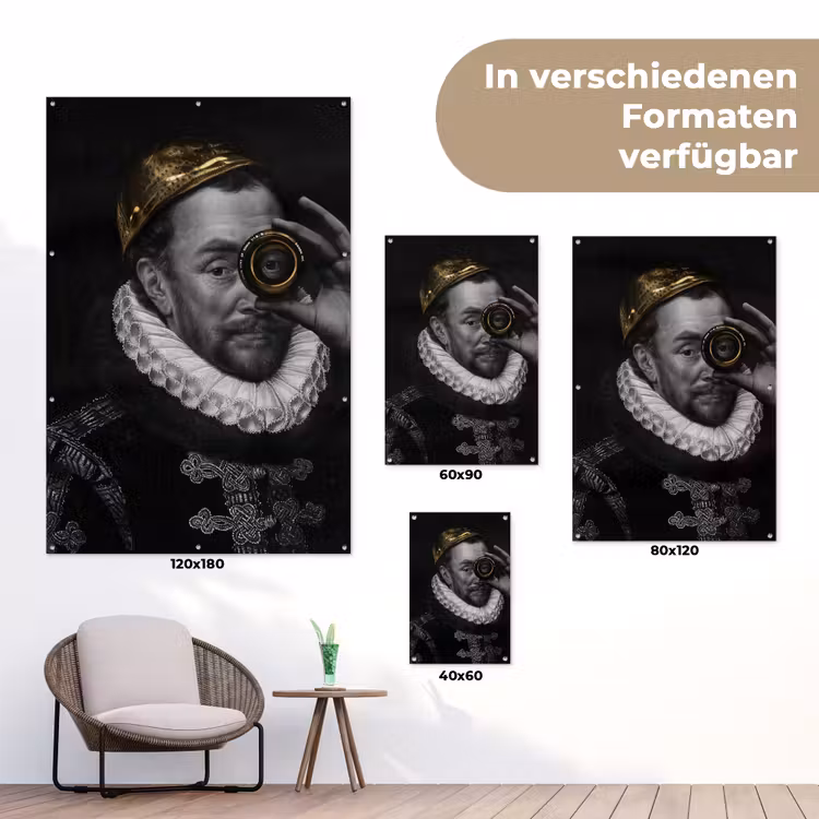 Willem van Oranje - Adriaen Thomasz - Goud - Lens tuinposter los doek klein -Xsfeer9_DE