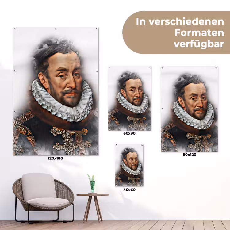 Willem van Oranje - Adriaen Thomasz - Rook tuinposter los doek klein -Xsfeer9_DE