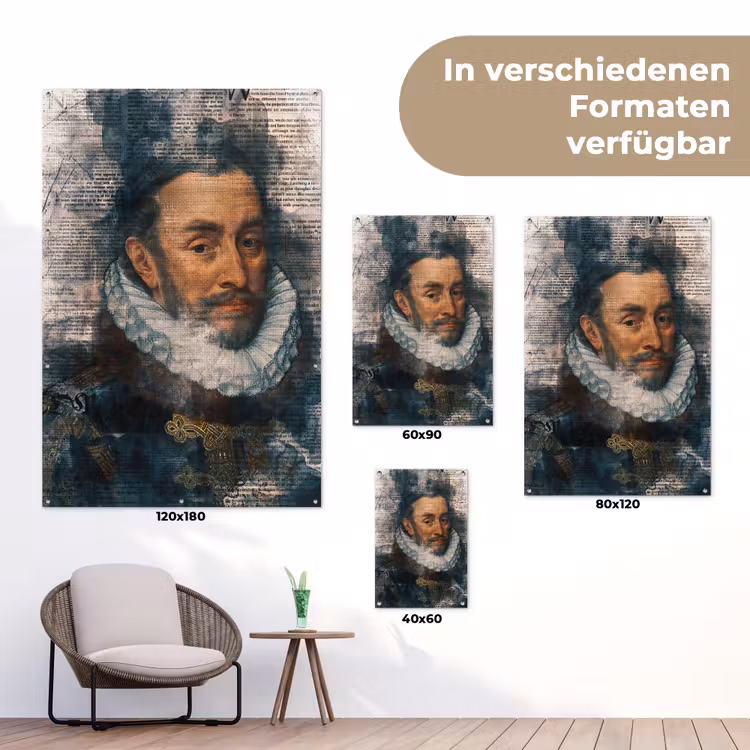 Willem van Oranje - Adriaen Thomasz - Krant tuinposter los doek klein -Xsfeer9_DE