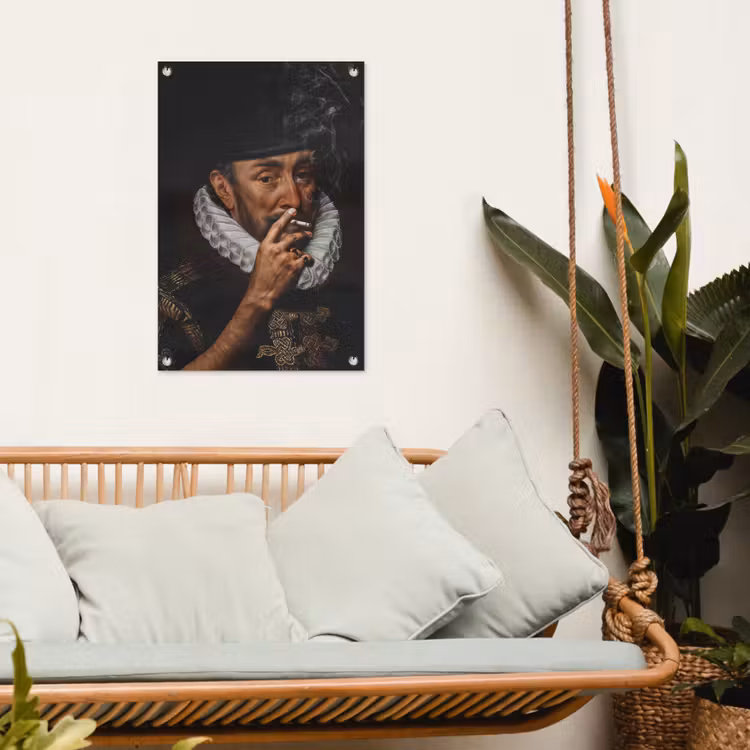 Willem van Oranje - Adriaen Thomasz - Sigaretten tuinposter los doek klein -sfeer7
