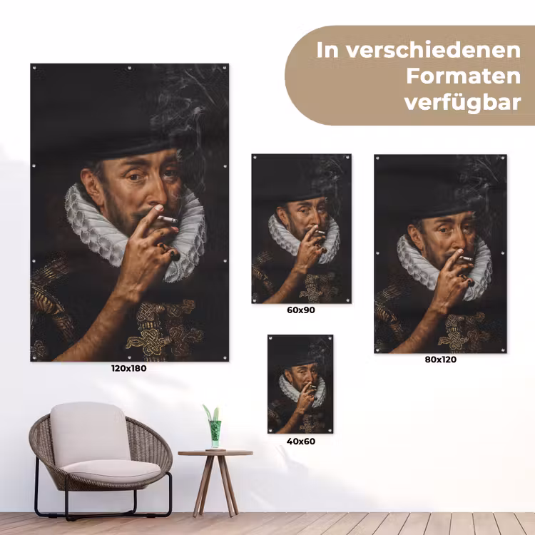 Willem van Oranje - Adriaen Thomasz - Sigaretten tuinposter los doek klein -Xsfeer9_DE