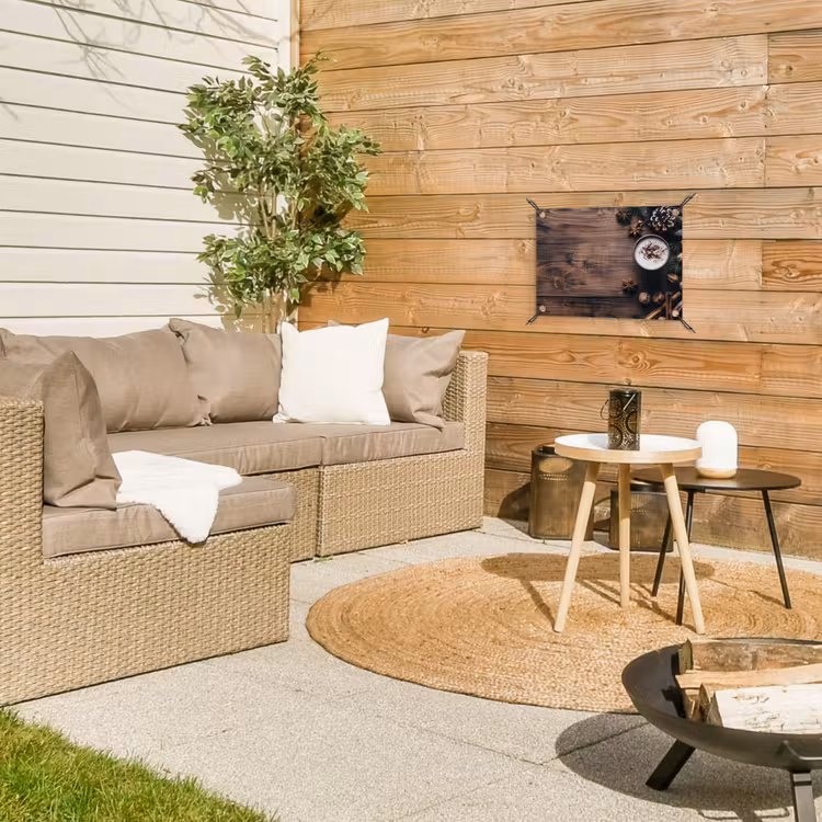 Winter - Houtlook - Stilleven tuinposter los doek klein -sfeer4
