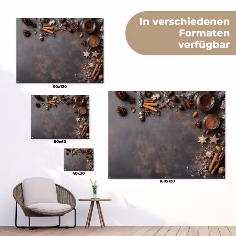 Winter - Kerst - Specerijen - Beton tuinposter los doek klein -Xsfeer9_DE