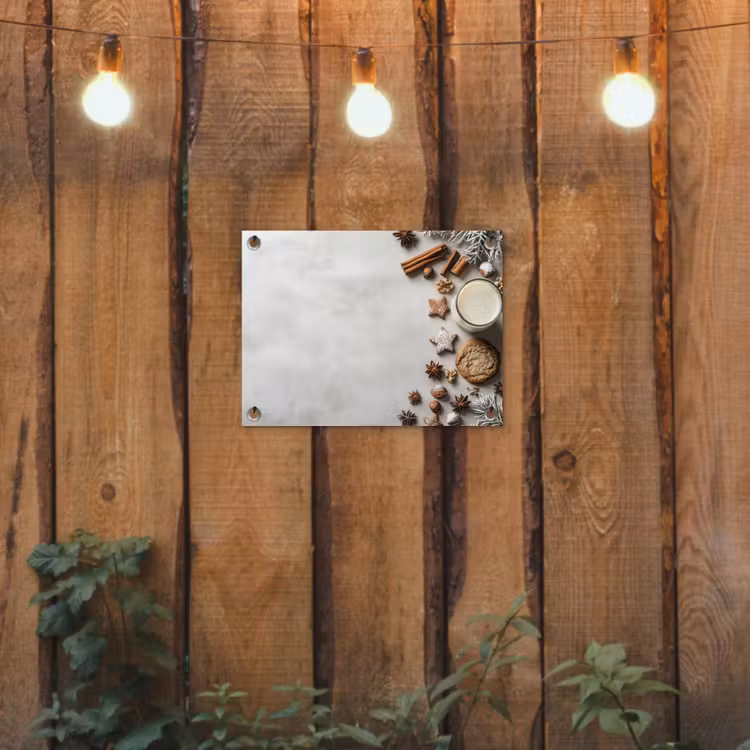 Winter - Kerst - Specerijen - Wit tuinposter los doek klein -sfeer1