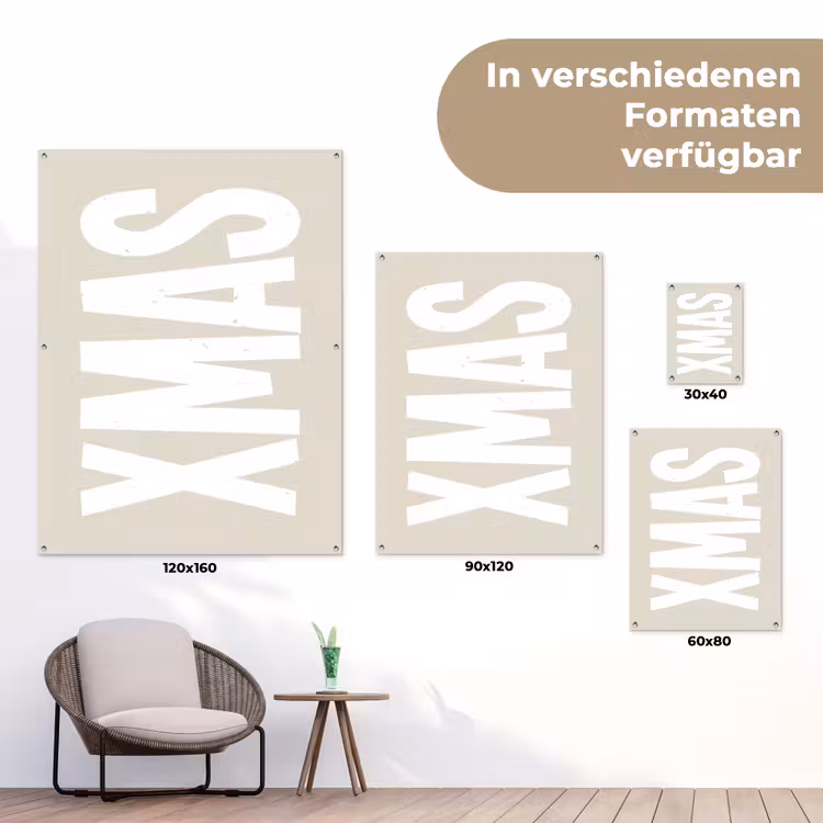 Xmas - Kerst - Japandi - Kerstversiering tuinposter los doek klein -Xsfeer9_DE