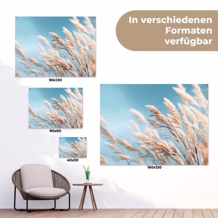 Siergras - Wind - Lichtbruin tuinposter los doek klein -Xsfeer9_DE