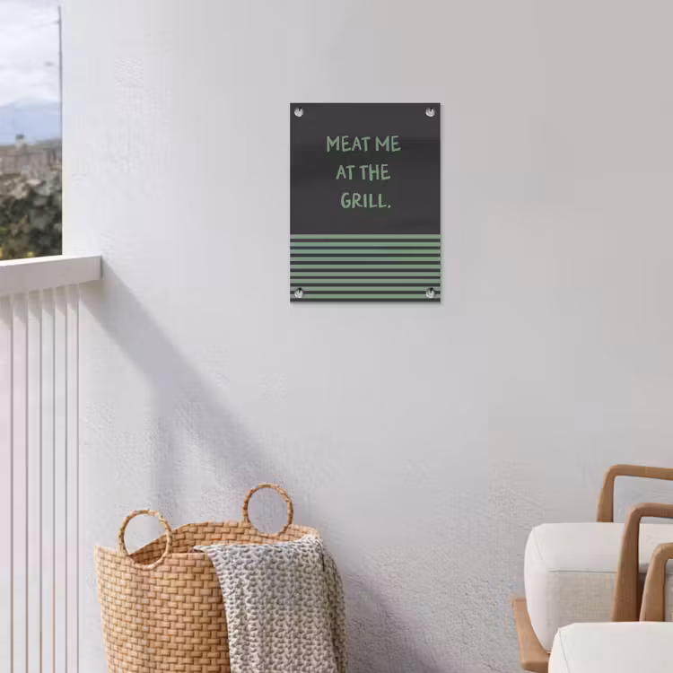Quote - Groen - Grill - Zomer tuinposter los doek klein -sfeer8