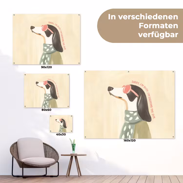 Quote - Hond - Zonnebril tuinposter los doek klein -Xsfeer9_DE