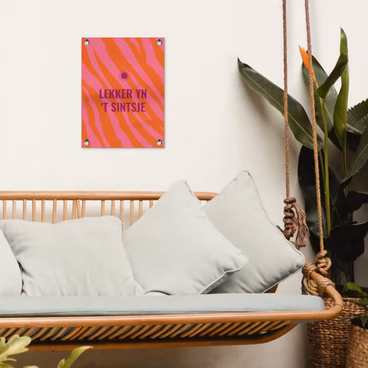 Quote - Zomer - Roze tuinposter los doek klein -sfeer7