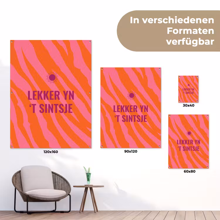 Quote - Zomer - Roze tuinposter los doek klein -Xsfeer9_DE