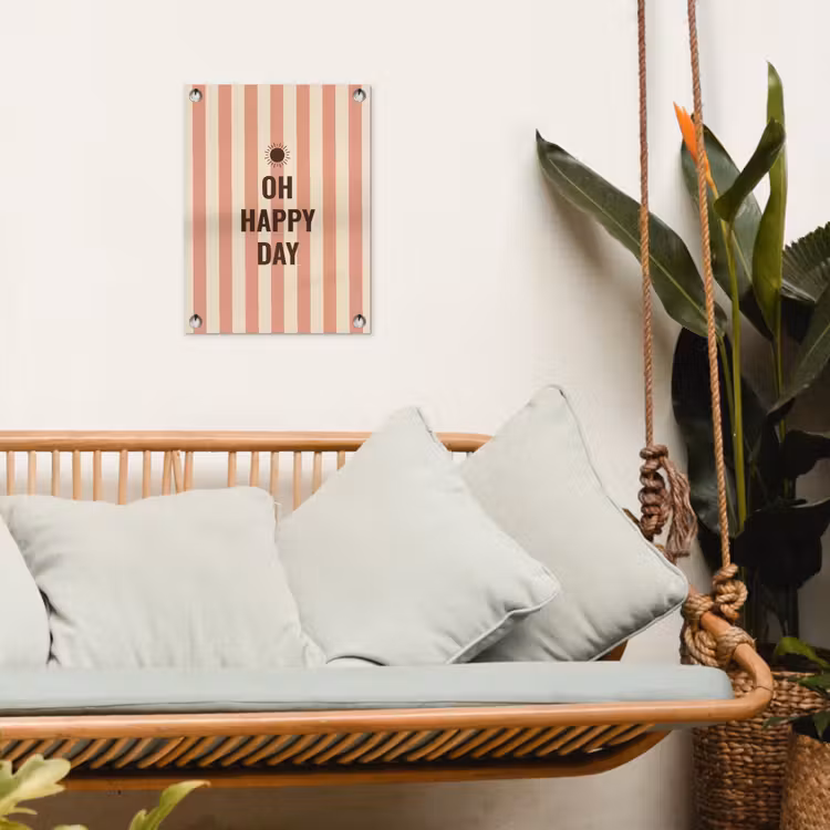 Quote - Zomer - Strepen tuinposter los doek klein -sfeer7