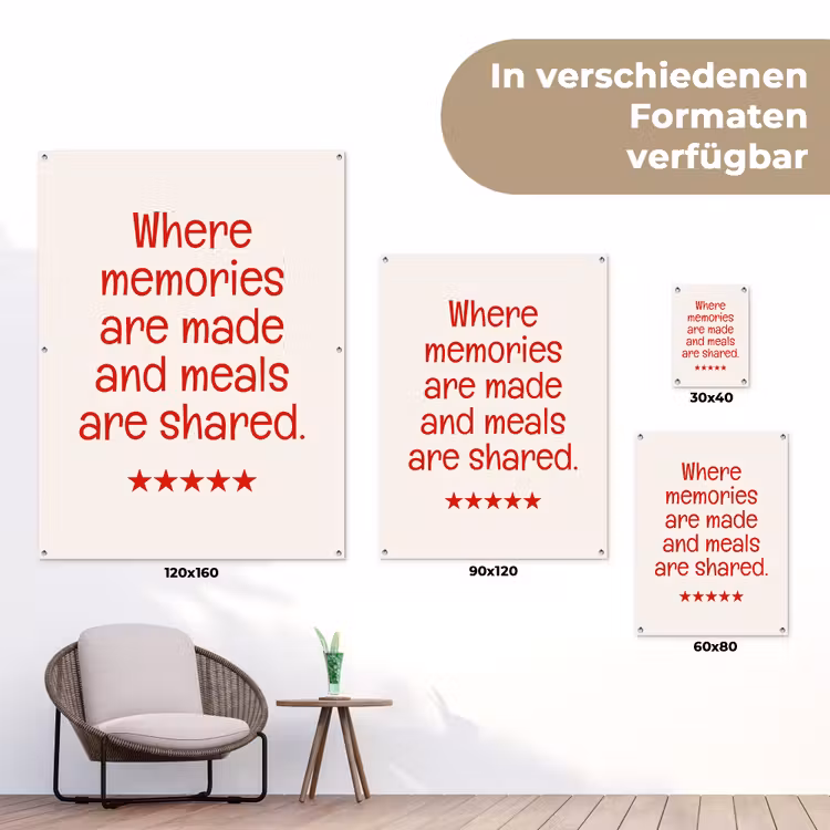 Quote - Sterren - Rood - Memories tuinposter los doek klein -Xsfeer9_DE