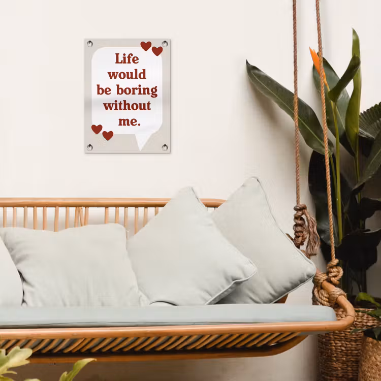 Quote - Tekstballon - Hartjes tuinposter los doek klein -sfeer7