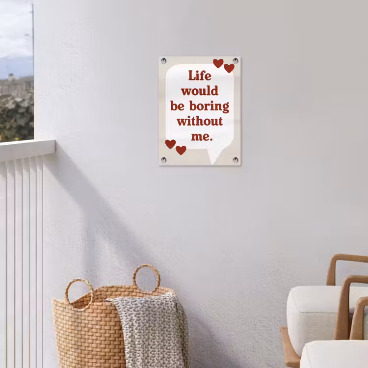 Quote - Tekstballon - Hartjes tuinposter los doek klein -sfeer8