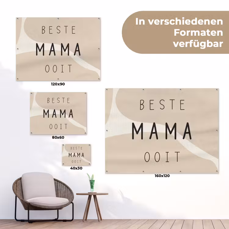 Quotes - Beste mama ooit - Mama - Spreuken tuinposter los doek klein -Xsfeer9_DE