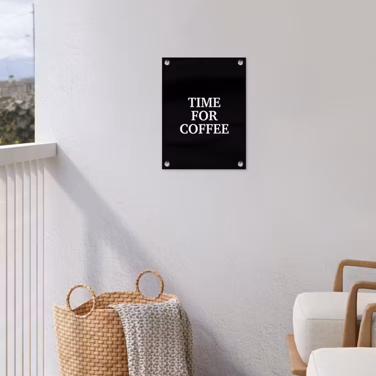 Quotes - Letters - Koffie - Zwart tuinposter los doek klein -sfeer8